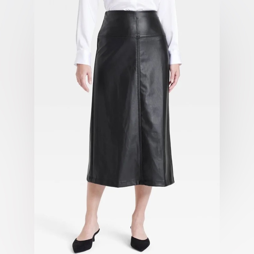 A New Day Women’s Faux Leather Midi Skirt